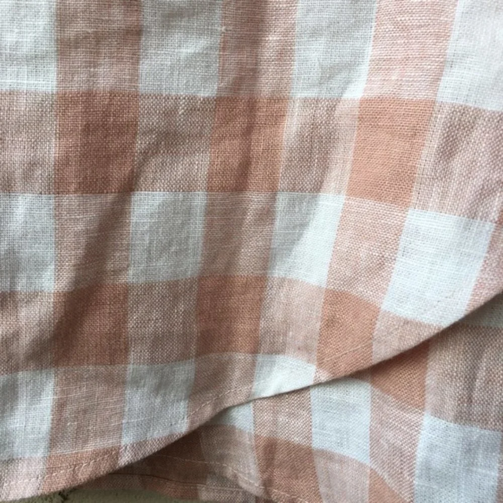 Reformation Side Tie Check Linen Wrap Mini Skirt Size M - Picture 9 of 9